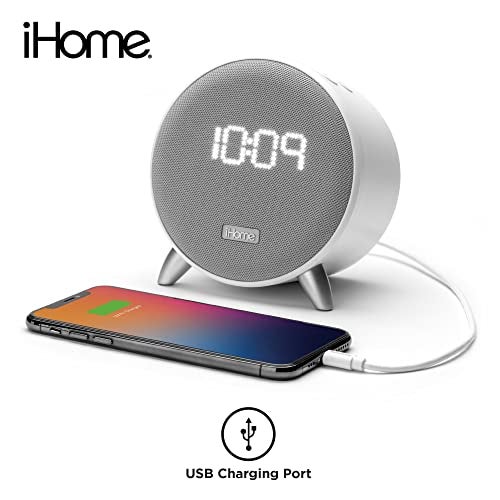 iHome Bluetooth Alarm Clock with 5W USB Charger, Dimmable LED Clock Display and Dual Alarms, Ideal for Bedroom, Home Office and Dorm Room - Image 2