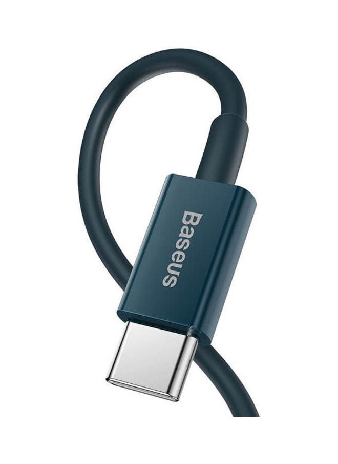NIBEMINENT - Superior Series Fast Charging Data Cable Type-C To Ip Pd 20W 1M Blue - Image 1