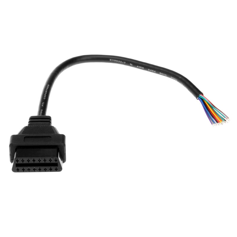 Aupoko موصل أنثوي OBD2 OBD-II 16 دبوس J1962، كابل تمديد تشخيص السيارة OBD2 OBD-II 16 دبوس بديل لسلك موصل مفتوح (30 سم/1 قدم) - Image 1