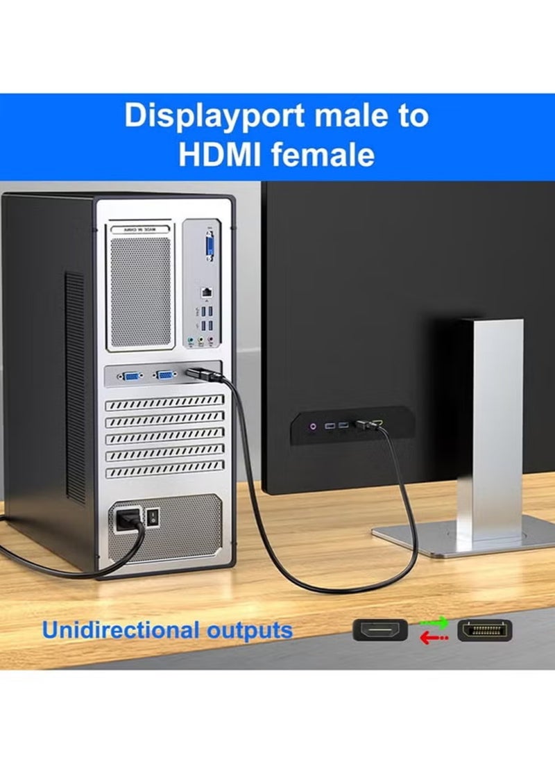 4K DisplayPort to HDMI Adapter, 2 Pack Uni-Directional DP PC to HDMI Monitor Converter, 4K Ultra HD DP Display Port to HDMI Adapter(Male to Female), Compatible for Lenovo Dell HP and Other Brand (Black) - Image 5