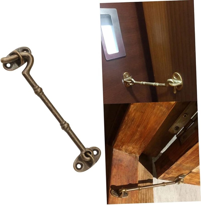 خطاف باب نحاسي عتيق، أجهزة متينة كلاسيكية للخزائن والنوافذ، سهل التركيب - Image 3