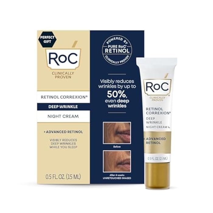 RoC Retinol Correxion Deep Wrinkle Anti-Aging Night Cream, Daily Face Moisturizer with Shea Butter, Glycolic Acid and Squalane, Skin Care Treatment, Mini 0.5 Ounces (Packaging May Vary) - Image 1