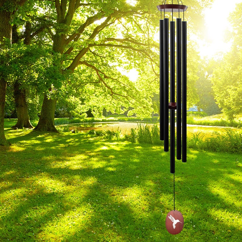 Howarmer 60 Wind Chimes Outdoor WindChimes Large Wind Chimes for Outside Deep Tone with 5 Tuned Tubes and S Hook Wind Chime Outdoor Decoration for Patio Garden Yard Hummingbird
