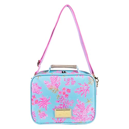 Lilly Pulitzer Insulated Lunch Box for Women, Cute Lunch Cooler Bag with Adjustable/Removable Shoulder Strap (Royal Coral) - Image 3