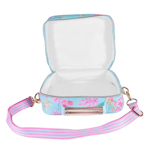 Lilly Pulitzer Insulated Lunch Box for Women, Cute Lunch Cooler Bag with Adjustable/Removable Shoulder Strap (Royal Coral) - Image 4