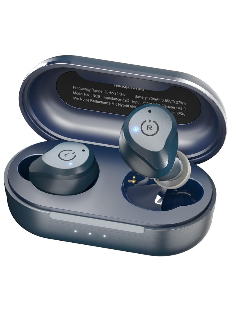 TOZO - Nc9 Hybrid Noise Cancelling Wireless Earbuds In Ear Headphones Ipx6 Waterproof Bluetooth 5.3 Stereo Earphones Immersive Sound Premium Deep Bass Headset Royal Blue - Image 1
