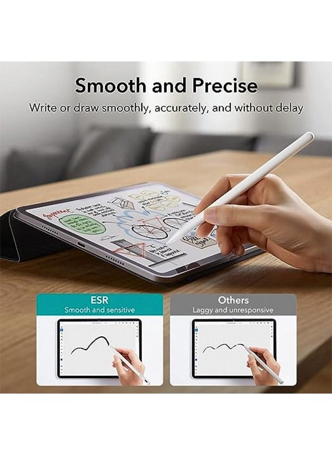 ESR for Apple Pen, iPad Pencil, Stylus Pen for iPad 10/9/8/7/6, iPad Pro 11/12.9, iPad Air 5/4/3, iPad Mini 6/5, Tilt Sensitivity and Palm Rejection, Magnetic Attachment Touch Screen Stylus White
