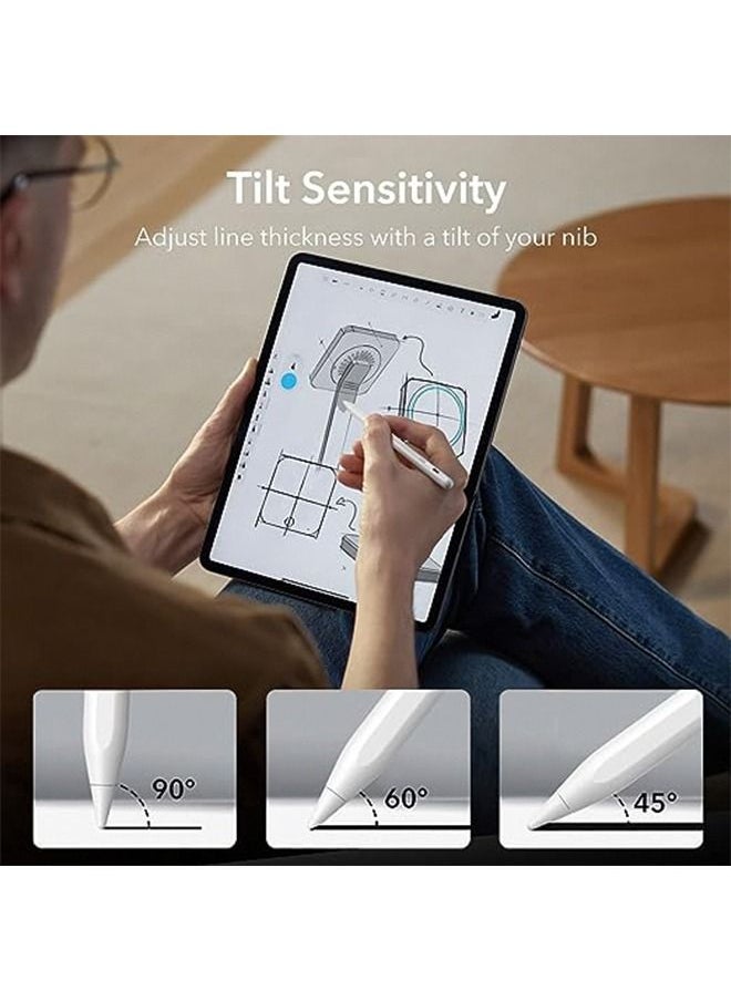 ESR for Apple Pen, iPad Pencil, Stylus Pen for iPad 10/9/8/7/6, iPad Pro 11/12.9, iPad Air 5/4/3, iPad Mini 6/5, Tilt Sensitivity and Palm Rejection, Magnetic Attachment Touch Screen Stylus White