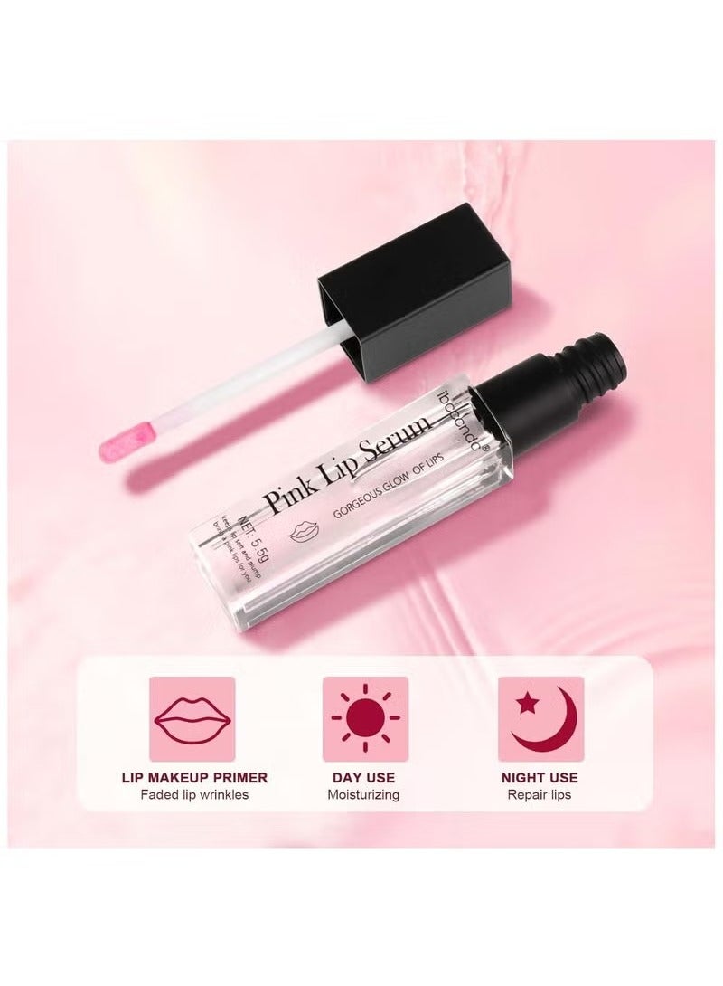 ibcccndc Pink Lip Serum Plumper, Colour Changing Lip Gloss, Magic Colour Changing Lip Gloss, Hydrating Pink Lip Plumper, Pink Lip Serum Lip Tint, Valentine's Day Gift for Moisture and Reduces Fine Lines - Image 2
