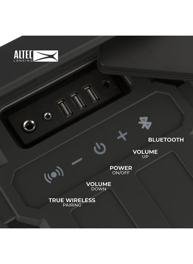 Altec Lansing - Sonic Boom - Waterproof Bluetooth Speaker with Phone Charger, IP67 Outdoor Speaker, 3 USB Charging Ports, 50 Foot Range & 20 Hours Battery Life - Image 1