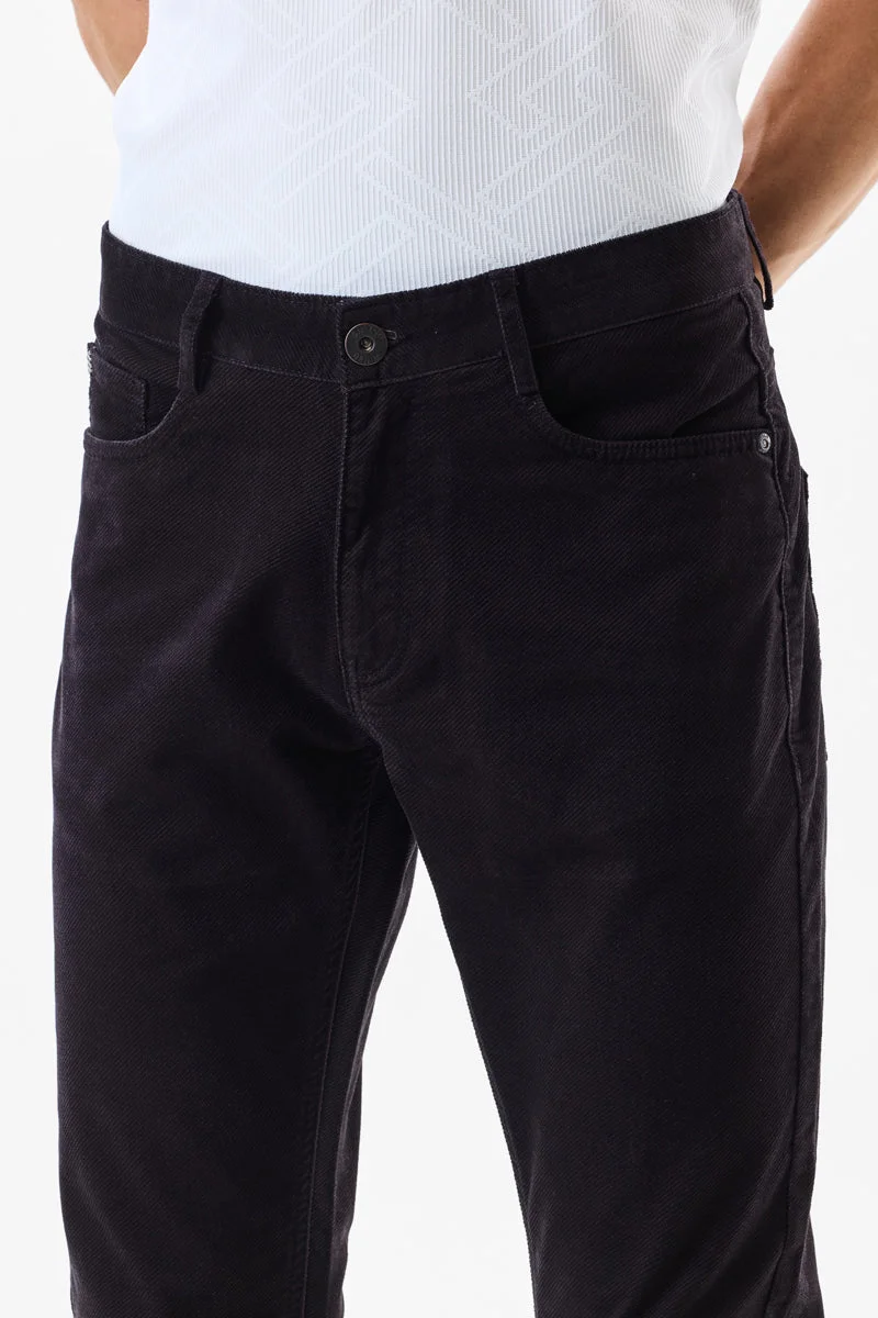 Snitch Black Slim Fit Five Pocket Denim Trousers for Men | Best Price UAE