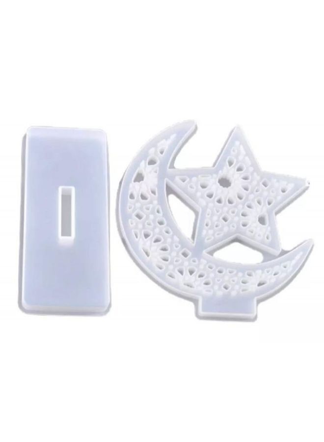 2-Piece Moon Shape Silicone Mold DIY Resin 16 x 16.4 cm - Image 1