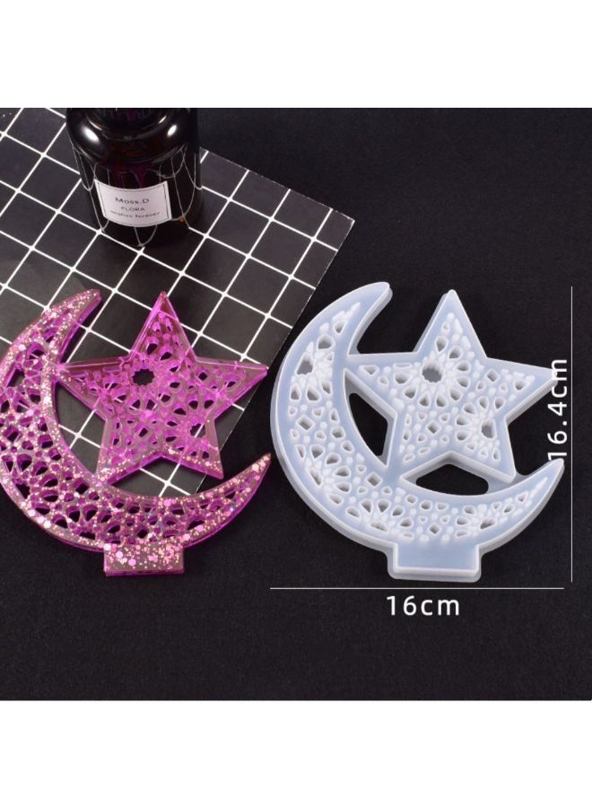 2-Piece Moon Shape Silicone Mold DIY Resin 16 x 16.4 cm - Image 2