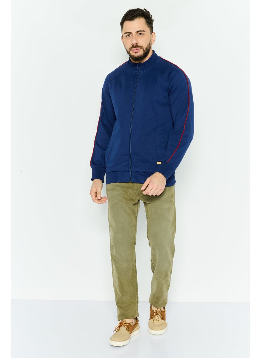 Levi's - Men Band Collar Long Sleeves Brand Logo Sweatshirt, Navy - Image 1