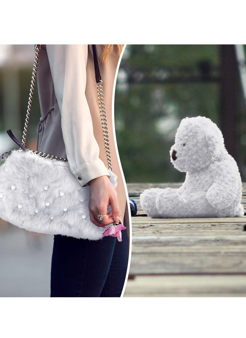 Generic - Pieces Skeins Soft Fur Yarn Fuzzy Fur Yarn Chunky Fluffy Faux Fur Yarn Eyelash Yarn Cream Fur Yarn for Crochet Blankets Rugs Clothes Knitting Projects, 30 Meters and 50 Grams for Each White - Image 1