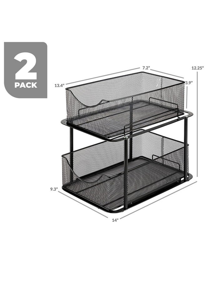 Sorbus Sorbus 2 Sets of 2 Tier Metal Under Sink Organizer for Bathroom, Kitchen, Strong Steel Mesh Sliding Drawers for Under Sink, Under Cabinet, Closet, Kitchen, Pantry, Bathroom Organizers and Storage  - Image 3