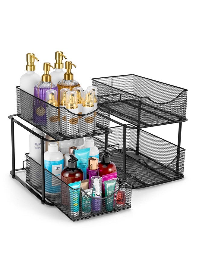 Sorbus Sorbus 2 Sets of 2 Tier Metal Under Sink Organizer for Bathroom, Kitchen, Strong Steel Mesh Sliding Drawers for Under Sink, Under Cabinet, Closet, Kitchen, Pantry, Bathroom Organizers and Storage  - Image 1
