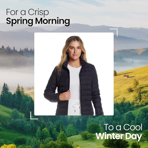 Weatherproof Women's Packable Puffer Jacket with Travel Neck Pillow - Lightweight, Warm, Water-Resistant Down Jacket (Large) Black | Quilted, Packable Travel Jacket with Long Zipper - Image 5