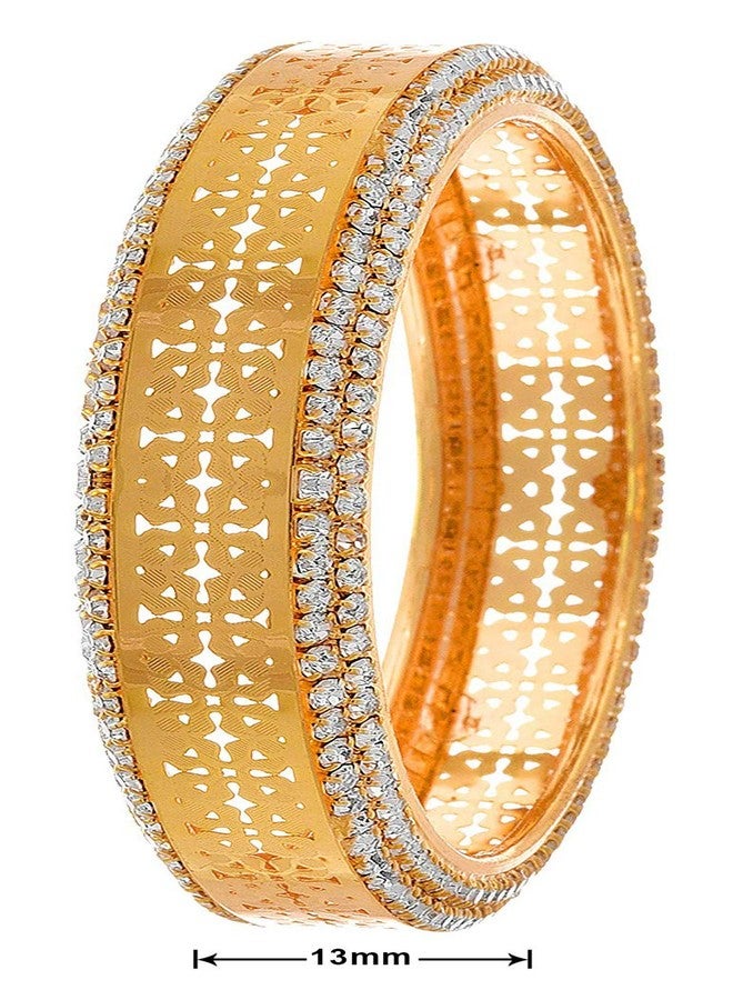 JFL -Traditional Ethnic One Gram Gold Plated Austrian Diamond Designer Bangle for Women & Girls.,Valentine - Image 3