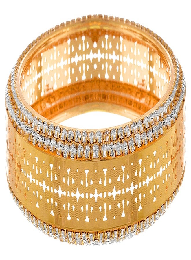 JFL -Traditional Ethnic One Gram Gold Plated Austrian Diamond Designer Bangle for Women & Girls.,Valentine - Image 1
