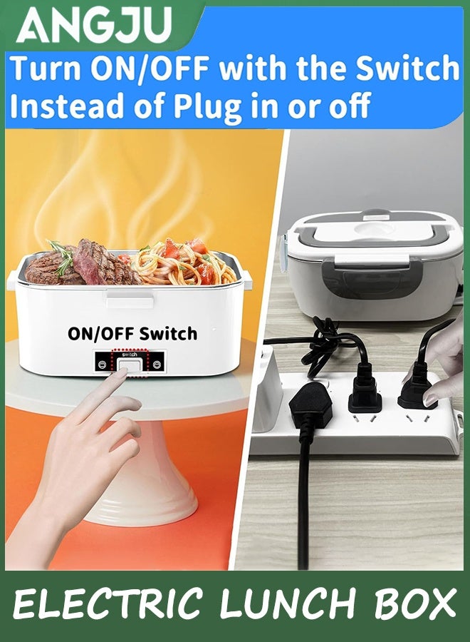 انججو Angju الكهربائية صندوق الغداء للبالغين,80W أسرع الغذاء دافئ المحمولة سخان الغذاء للعمل Travle,1.8L مضاد للتسرب ذاتي التدفئة صندوق الغداء حاوية مع الغطاء,سريع سخان صندوق الغداء لمكتب السيارة المنزل  - Image 3