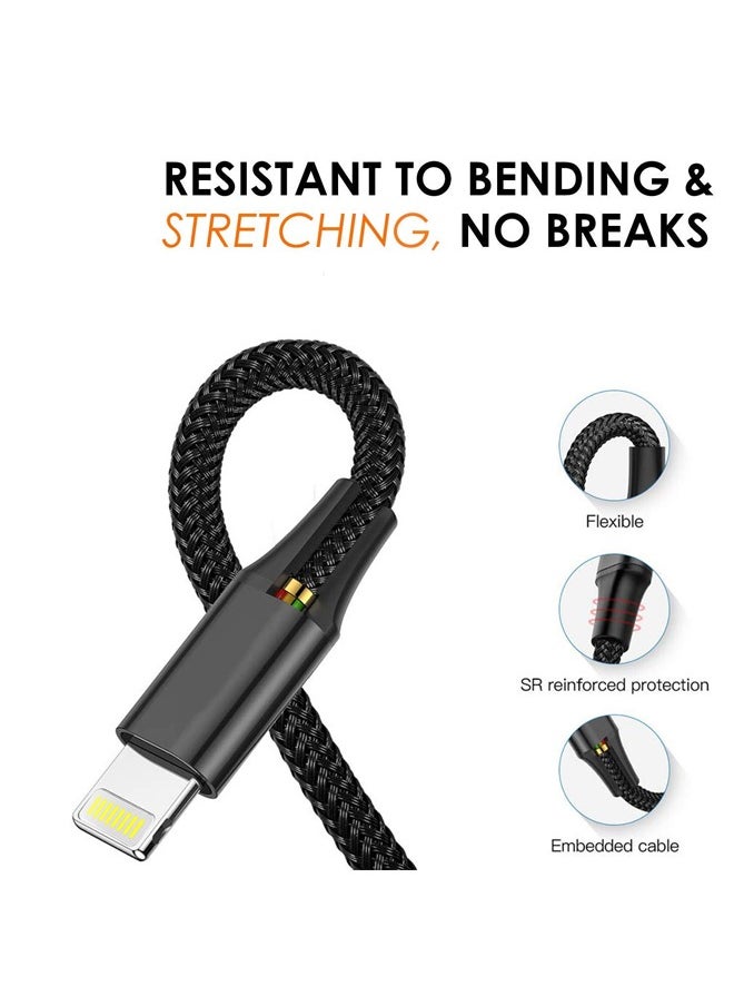 NIPUDUN - Unbreakable 3 in 1 Charging Cable with 3A Speed, Fast Charging Multi Purpose Cable Type C cable, Micro Usb Cable and Lightning Cable for iPhone 1m Black - Image 1