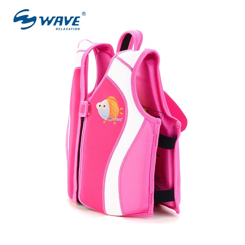 Wave Kids Life Jacket High Buoyancy Vest for Swimming Boating Flood Safety Baby Toddler - Rose