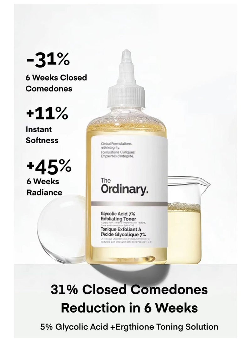 Exfoliating Toner 240ml - 7% Glycolic Acid | Brightens & Refines Skin - Image 1