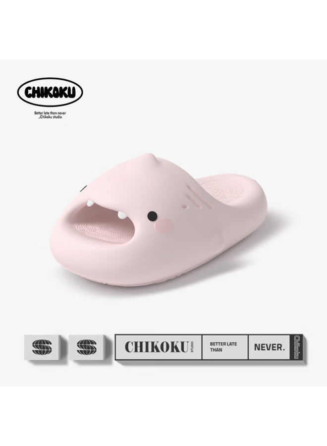 Chikoku New Cute Shark Slippers For Women Summer Home Thick-soled Anti-slip Couple Shark Cool Slippers For Men Summer - Image 1
