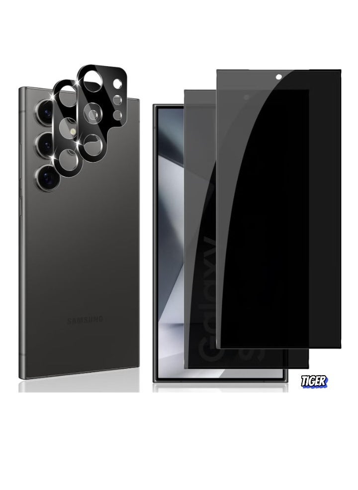 JAJEEK Tempered Glass Screen Protector for Samsung Galaxy S24 FE – [Pack of 2] Anti-Spy Privacy Screen Protector, 9H Hardness, Bubble-Free, Privacy Protection Film - Image 1