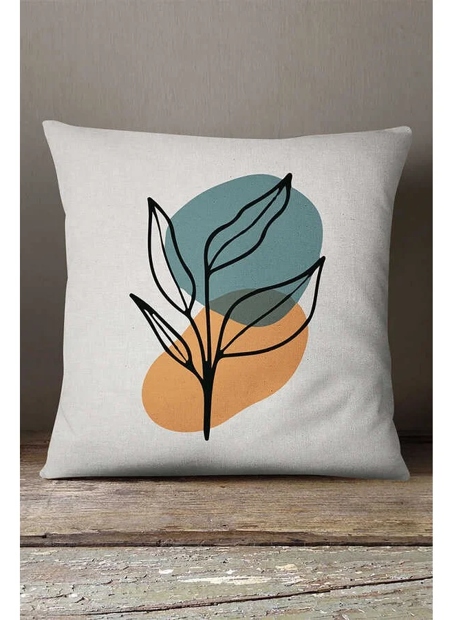 İnsense Home Velvet Babyface Blue Orange Modern Style Leaf Pattern Printed Throw Pillow Pillow Case CGH667