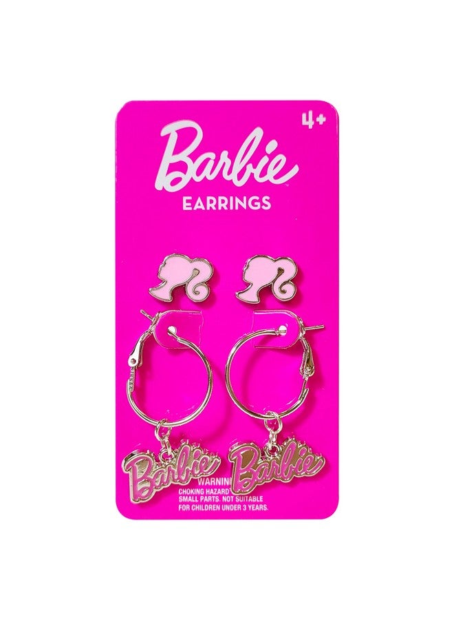 LUV HER Barbie Hypoallergenic Earrings for Girls - Hot Pink Stud Earrings & Fishhook Drop Earring Set with Charms - One Size Fits Most - Barbie Accessories for Girls Ages 4+ - Image 5