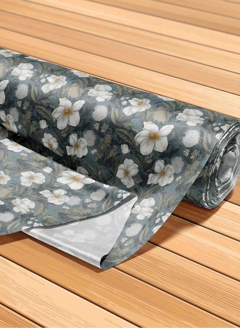 Vellato Al Lail Aramny Silk Fabric By The Yard White, Green Flowers Jalabiya Makhweer Dressmaking 58 Inches Width - Image 5