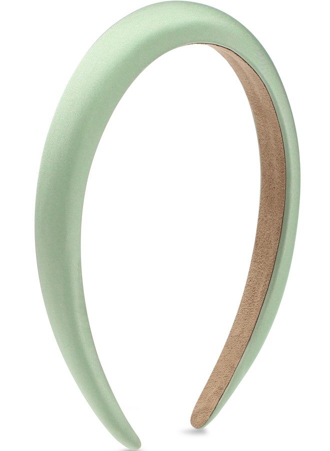 WantGor Padded Headband for Women, Wide Sponge HeadBands Plain Solid Hair Band Hoops Vintage Yoga Head Bands Fashion Elastic Hairband Accessories (Green) - Image 1