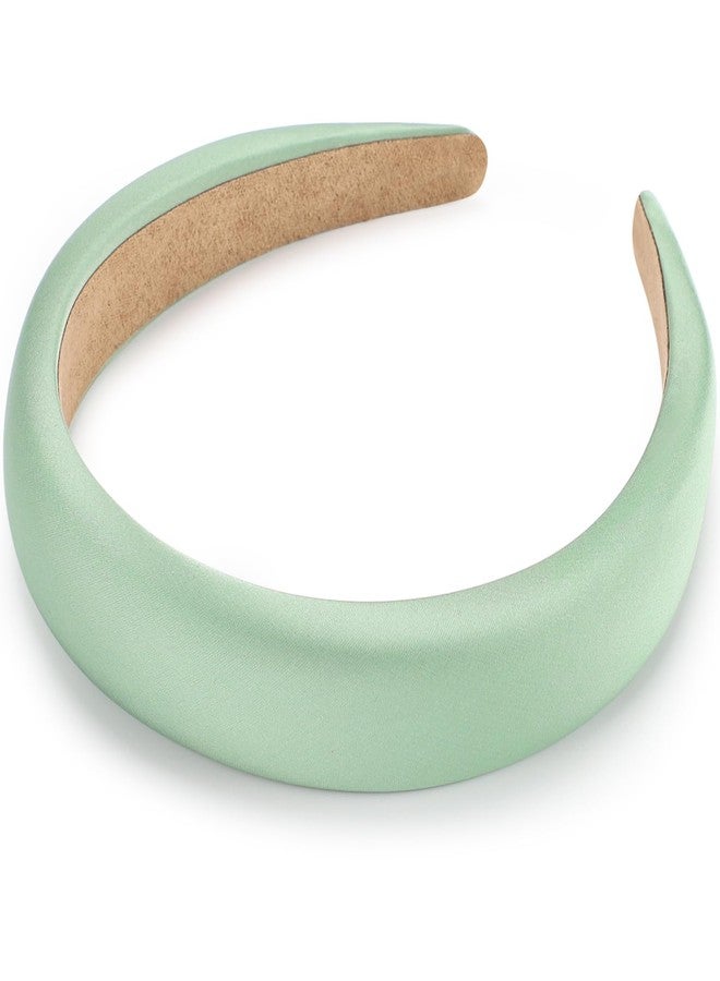 WantGor Padded Headband for Women, Wide Sponge HeadBands Plain Solid Hair Band Hoops Vintage Yoga Head Bands Fashion Elastic Hairband Accessories (Green) - Image 2