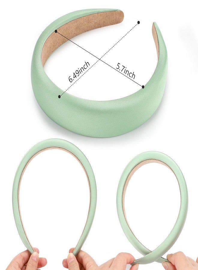 WantGor Padded Headband for Women, Wide Sponge HeadBands Plain Solid Hair Band Hoops Vintage Yoga Head Bands Fashion Elastic Hairband Accessories (Green) - Image 4