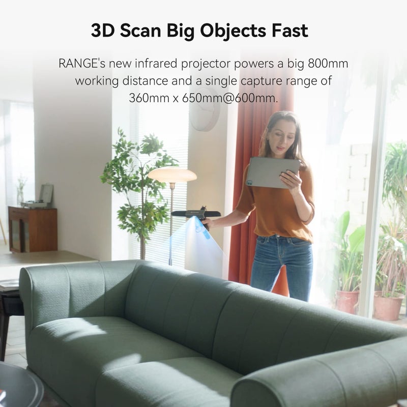 Revopoint Range Handheld 3D Scanner for 3D Printing, 3D Model Scanner with Full Color 3D Scanning up to 18fps Scanning Speed, Support Body and Face Scan and Car Autoparts - Standard Edition - Image 4