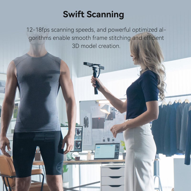 Revopoint Range Handheld 3D Scanner for 3D Printing, 3D Model Scanner with Full Color 3D Scanning up to 18fps Scanning Speed, Support Body and Face Scan and Car Autoparts - Standard Edition - Image 3