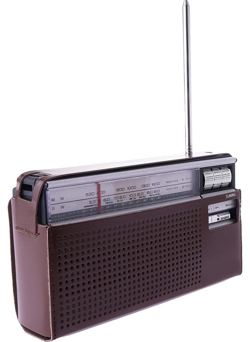 Microplus 3 Band Reception Portable Radio with Leather Safety Cover and Strap Holder, BT-USB-SD-TF-FM-AM-SW R-218 - Image 3