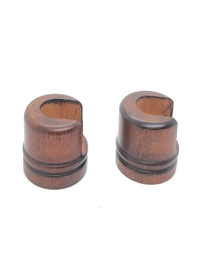 FAPBADRI Wall to Wall Bracket (Conceal Support) for 1 inch Curtain Pipe/Rod, Wallplugs & Screws Also Available, Material - Full Wood, Colour - Walnut Wood Finish, 2 Pieces - Image 1