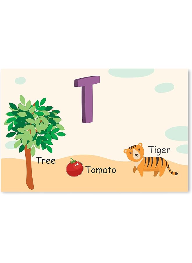 Funz Alphabet Letter Printed Boards Animal Pattern Frames Matching Puzzle Game Educational Preschool Learning Toys Gift For Preschool Kids Size 45*30Cm  - Image 1