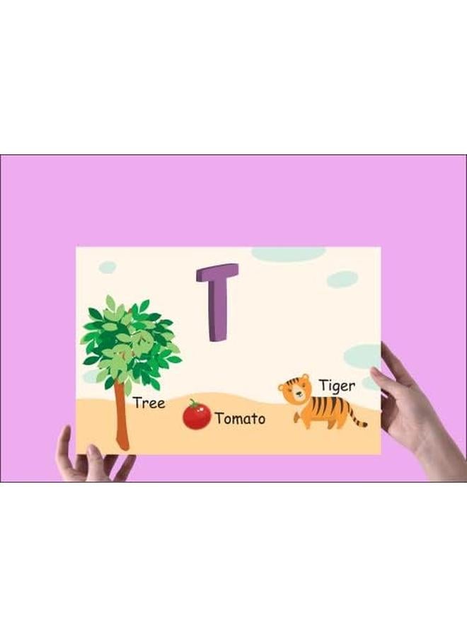 Funz Alphabet Letter Printed Boards Animal Pattern Frames Matching Puzzle Game Educational Preschool Learning Toys Gift For Preschool Kids Size 45*30Cm  - Image 4