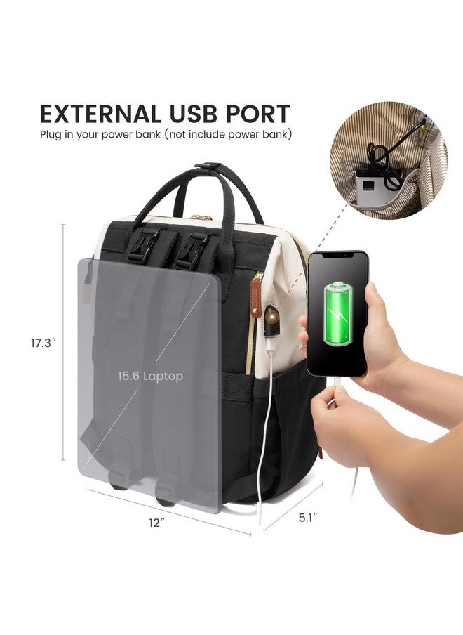 Lovevook LOVEVOOK Diaper Bag Backpack, Baby Bag with Changing Station, Large Diaper Backpack for Mom Dads, Waterproof Mommy Bag for Boy and Girl, Travel Essential Baby Shower, Black-Beige  - Image 5