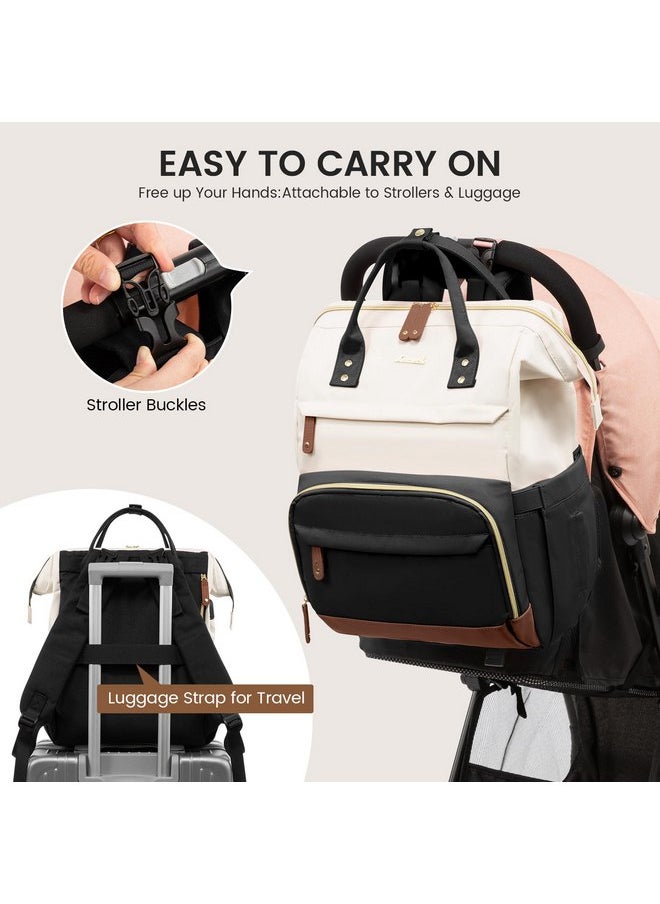 Lovevook LOVEVOOK Diaper Bag Backpack, Baby Bag with Changing Station, Large Diaper Backpack for Mom Dads, Waterproof Mommy Bag for Boy and Girl, Travel Essential Baby Shower, Black-Beige  - Image 4