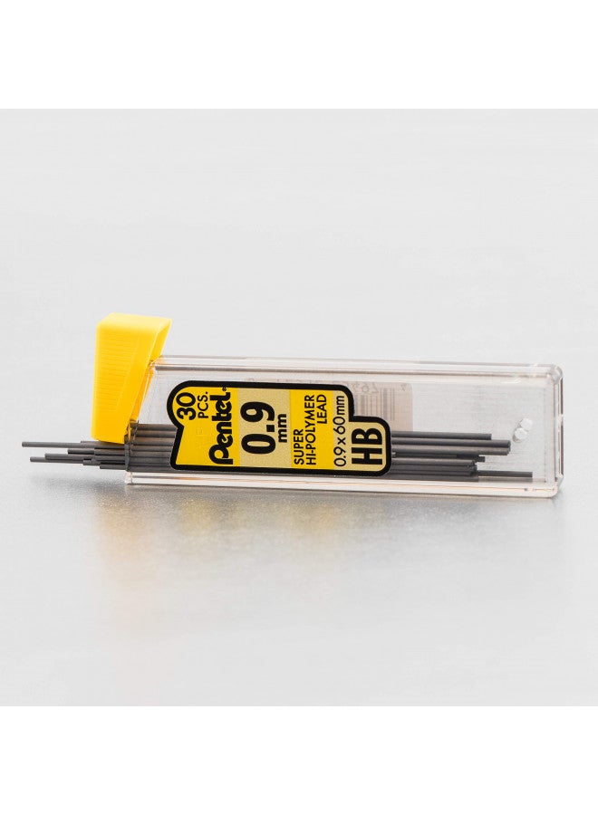 Pentel Super Hi-Polymer Lead Refill , 0.9 mm Thick, HB, 60 Pieces of Lead (C29BPHB2) , Gray - Image 2