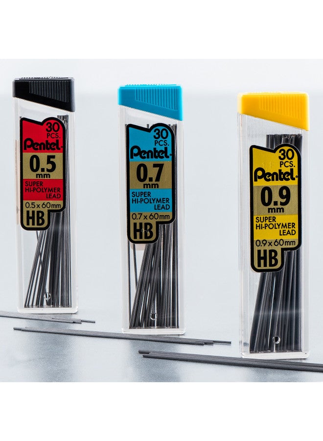 Pentel Super Hi-Polymer Lead Refill , 0.9 mm Thick, HB, 60 Pieces of Lead (C29BPHB2) , Gray - Image 3