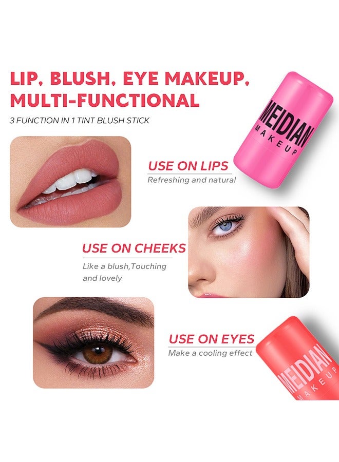 Meidián Meidian make up, Jelly Lip & Cheek Tint Blush Cream,Fruit Jelly Blush and Lip Tint Stick – Lip Nourishment and Cheek Radiance#03 - Image 3