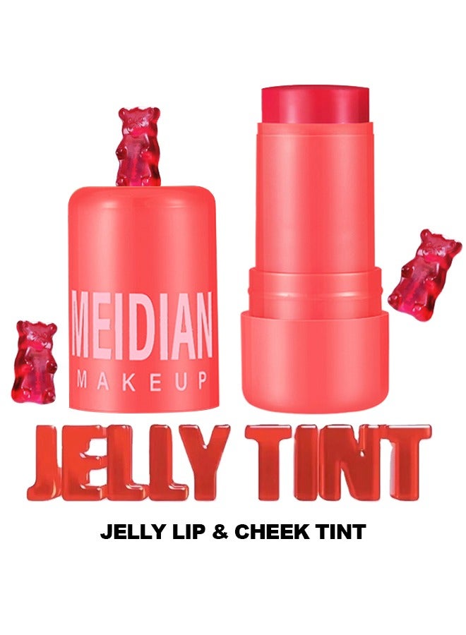 Meidián Meidian make up, Jelly Lip & Cheek Tint Blush Cream,Fruit Jelly Blush and Lip Tint Stick – Lip Nourishment and Cheek Radiance#03 - Image 1