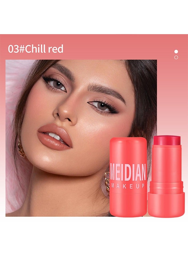 Meidián Meidian make up, Jelly Lip & Cheek Tint Blush Cream,Fruit Jelly Blush and Lip Tint Stick – Lip Nourishment and Cheek Radiance#03 - Image 2