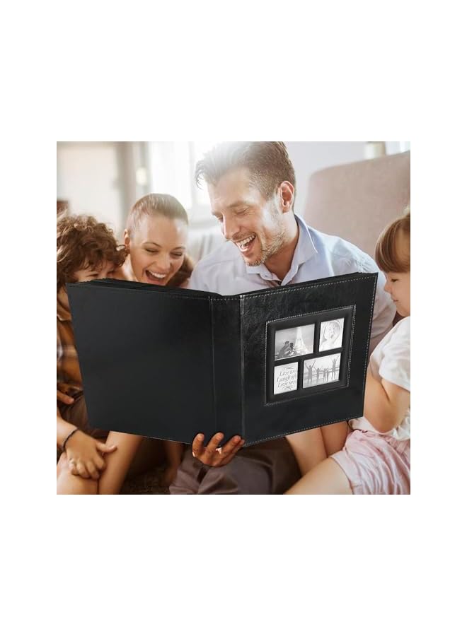 The Bros Photo Album, 500 4x6In Pockets Photos, Leather Cover Extra Large Capacity Family Wedding Picture Albums Holds 500 Horizontal and Vertical Photos (Black) - Image 3